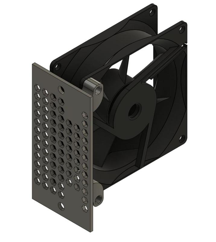 80mm Fan Rack Mount on a modular system 19" 2U