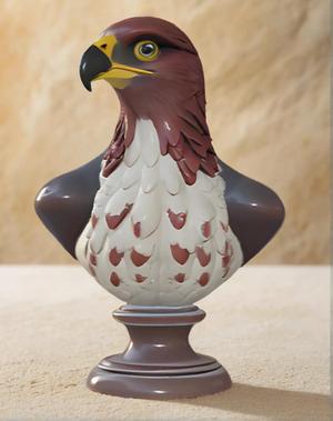 Falcon Head Bust 3D Model - STL Printable Bird of Prey