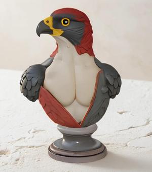 Falcon Head Bust 3D Model - STL Printable Bird of Prey