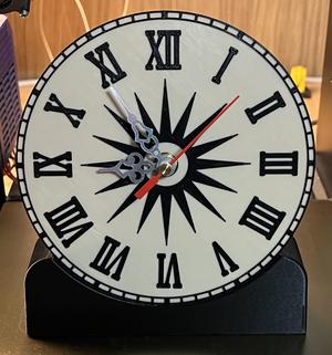 Desk Top Roman Numerals Clock & Stand