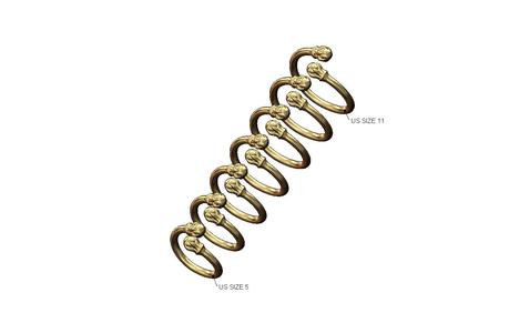 6 carved claw bead ends bypass band US sizes 5to11 3D print model