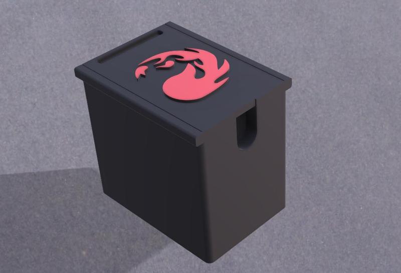 Red mana Mtg deck box for 120 sleeved cards commander