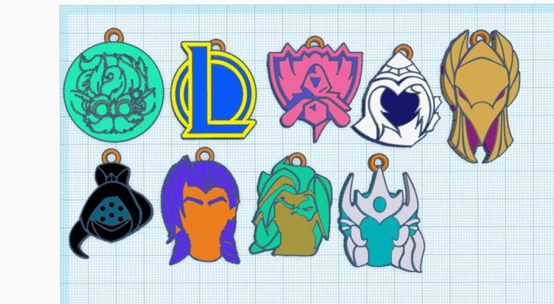 pack of 9 lol #1 keychains