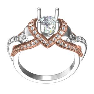 Round Stone Skull Ladies Engagement Ring
