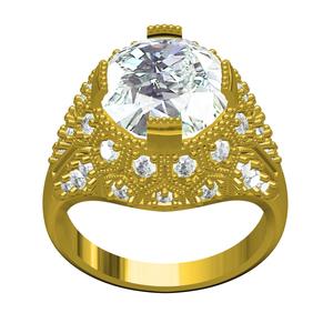 Antique Big Round Diamond Art Deco Style Ring for women