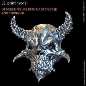 Demon biker skull vol1 ring