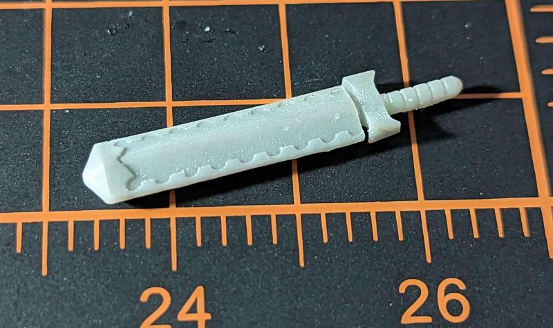 Simple power sword in scabbard