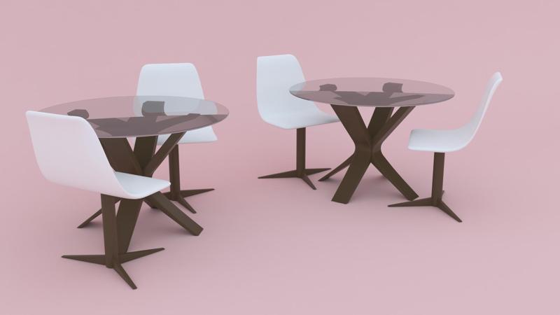 NEW MODERN 3D TABLE AND CHAIRS