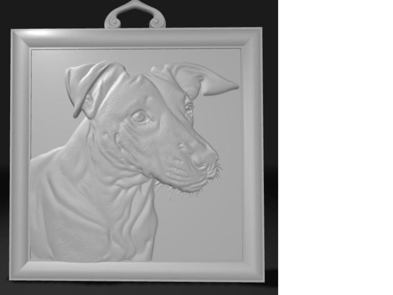 dog bas-relief