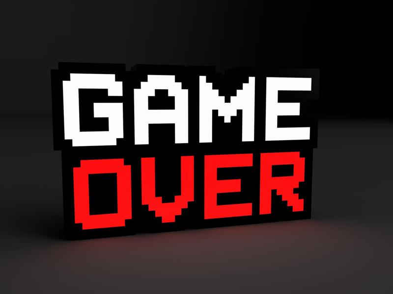 Game Over Gaming Lightbox | LED Lamp