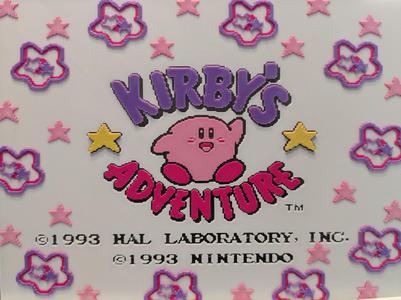 Kirby's Adventure NES Title Screen