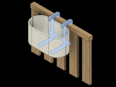 Flower pot bracket for fence