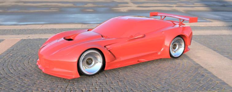 C7 Vette Race Car for OpenZ Drift, 98mm Wheelbase.