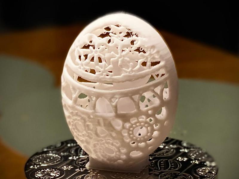 Fancy egg with bunny inside
