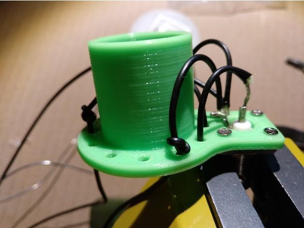 Mast sleeve and guy bracket for 20m vertical antenna with BNC connector