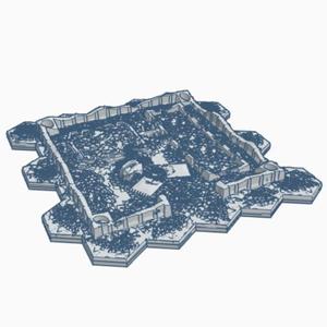 Destroyed Security Complex with Hex Base MilDHB015