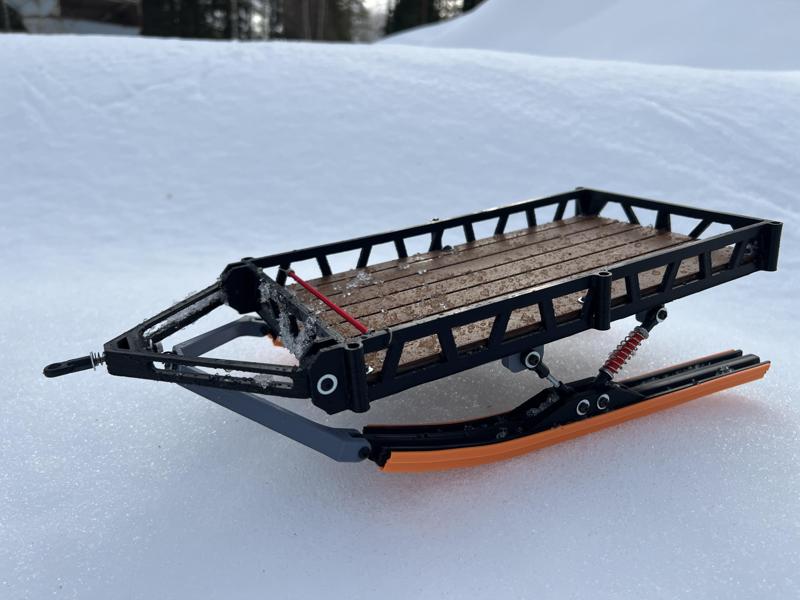 Rc snowmobile ski sled / trailer
