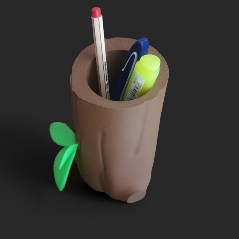 Nature-Inspired 3D Printed Pen Holder: Wood-Like STL File