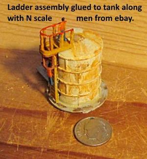 N Scale - Platform to go at the top of a ladder that is attached to a structure