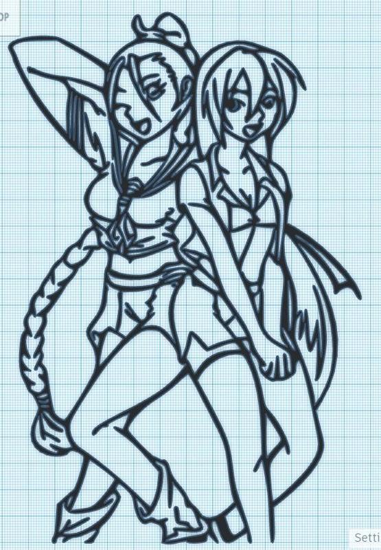 2 anime girls - wall art