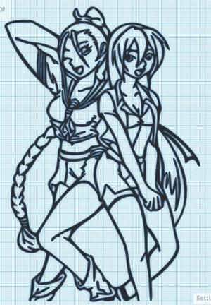 2 anime girls - wall art