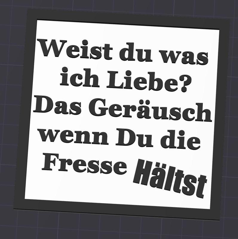 weist du was ich liebe_das geräusch wenn du die fresse Hältst Coaster Untersetzer