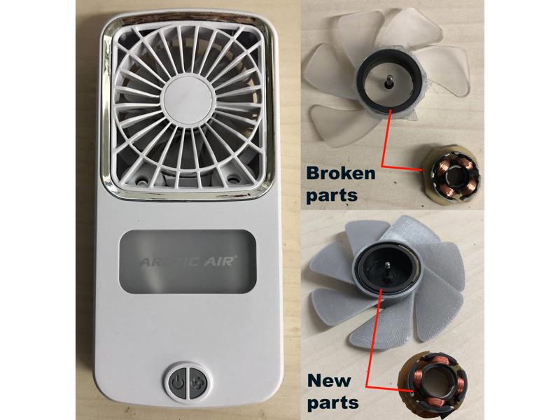 Replacement propeller and motor of a pocket fan - ARCTIC AIR