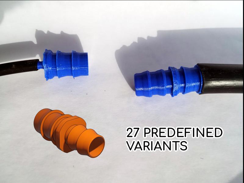 RIEGGÅ - Parametric drip irrigation hose adapter