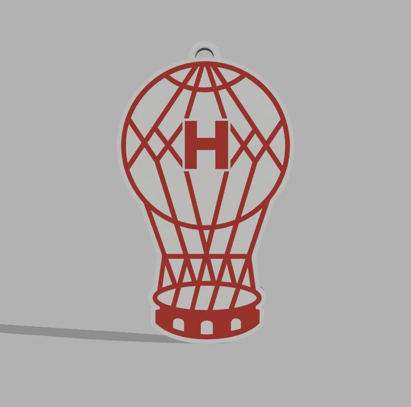 HURACAN SHIELD WITH EMBOSSED BACK : ARGENTINEAN SOCCER KEY RING