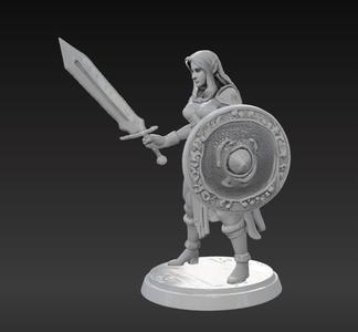 Vaelith, the Emerald Blade – Elf Captain with Sword and Shield
