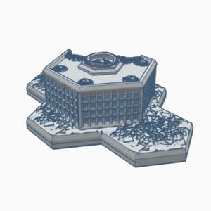 The Hexagon Ruined Supreme Military HQ Hex Map Scale HMSMilR022