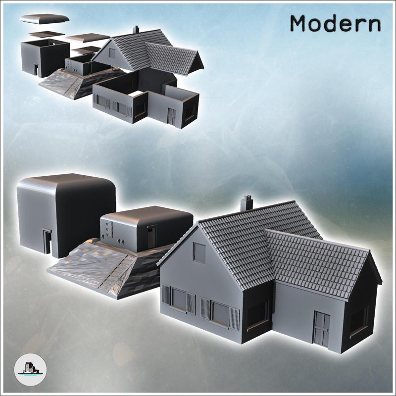 Modern House & Bunker Set for Fortified Defense (7) - Modern WW2 WW1 World War Diaroma Wargaming RPG Mini Hobby