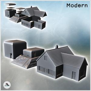 Modern House & Bunker Set for Fortified Defense (7) - Modern WW2 WW1 World War Diaroma Wargaming RPG Mini Hobby