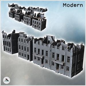 European House Set (Arnhem, Netherlands) (ruined version) - Modern WW2 WW1 World War Diaroma Wargaming RPG Mini Hobby