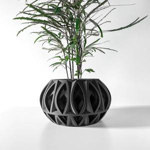 The Ando Planter Pot with Drainage Tray & Stand: Modern and Unique Home Decor for Plants and Succulents  | STL File