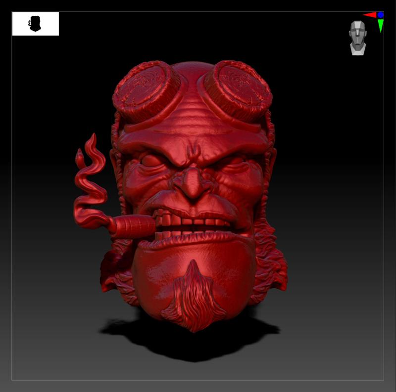 CUSTOM HELLBOY HEAD_V2 Angry