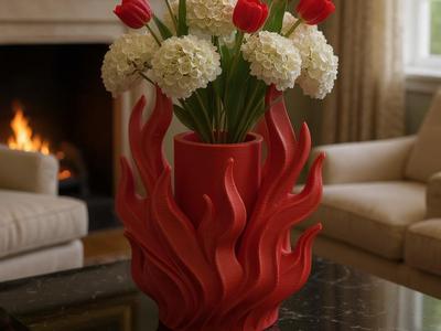 Inferno vase with dramatic flame design