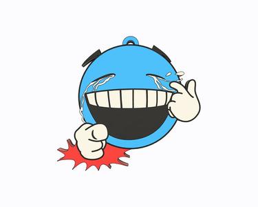 Blue Emoji - Hahaha Keychain, Earring, Bagcharm