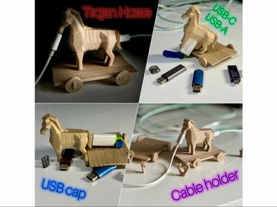 Trojan Horse USB cap & cable holder