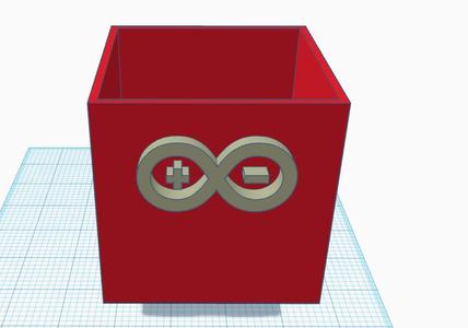 Box with Arduino logo on it