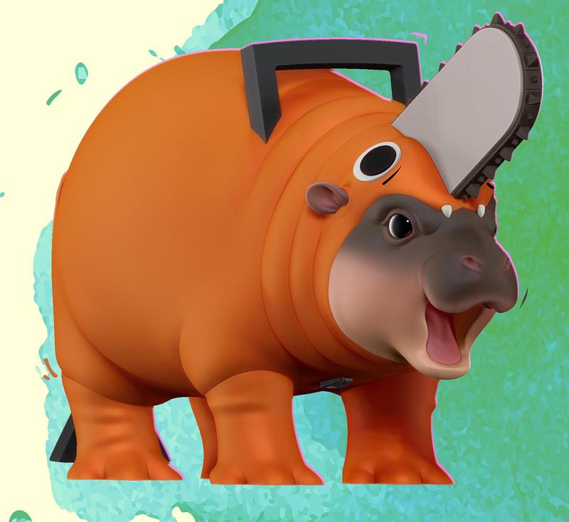 Moo Deng - Pochita Halloween costume 𰷝チタ