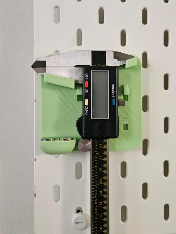 Caliper Holder with battery slots for Ikea SKADIS