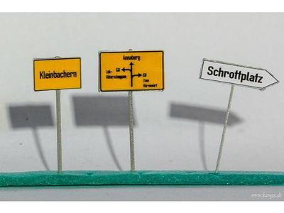 H0 Road Signs - Ortsschild/Vorwegweiser/Wegweiser