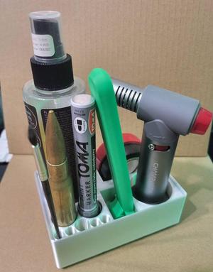 Gridfinity glue/bambu scraper/pen/electric tape holder