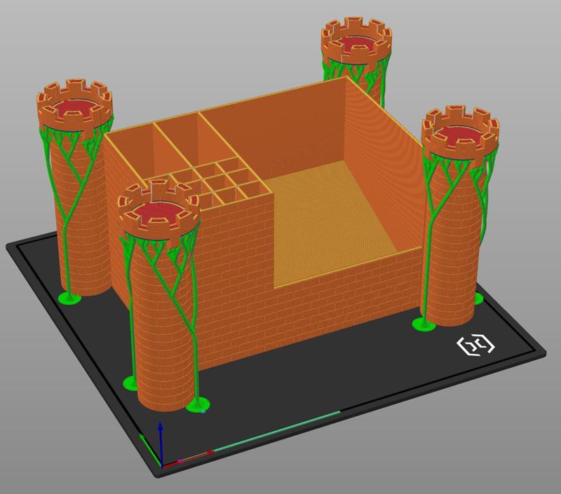 Desk organizer stylized as a medieval castle.