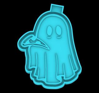 Ghost Eating Pizza - freshie mold - STL for silicone mold