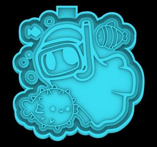 Ghost at Sea - Diver - freshie mold - STL for silicone mold