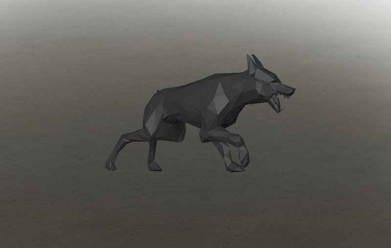 Dark Hunter Dog - Low Poly - Excellent Design - Decor