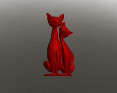 Love Cat L42 - Low Poly - Excellent Design - Decor