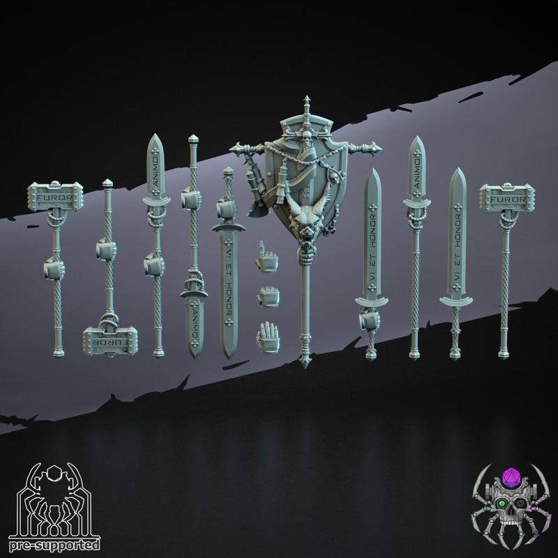 Demon Hunters Heavy Armor Squad Weapons and Hands (Bits)